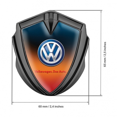 VW Domed Emblem Graphite Color Gradient Classic Color Logo Das Auto