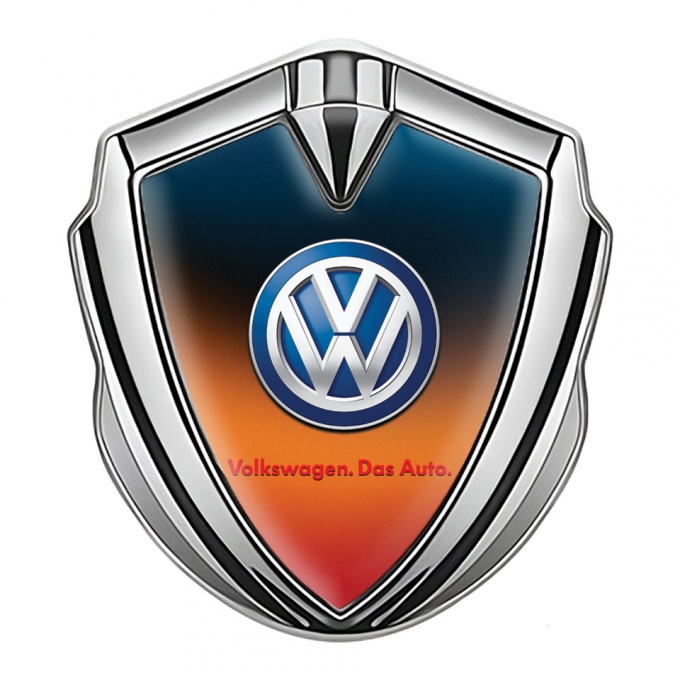 VW Domed Emblem Silver Color Gradient Classic Color Logo Das Auto