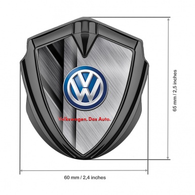 VW Emblem Ornament Graphite Cut Metal Classic Color Logo Das Auto