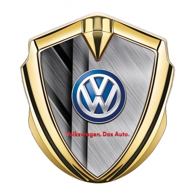 VW Emblem Ornament Gold Cut Metal Classic Color Logo Das Auto