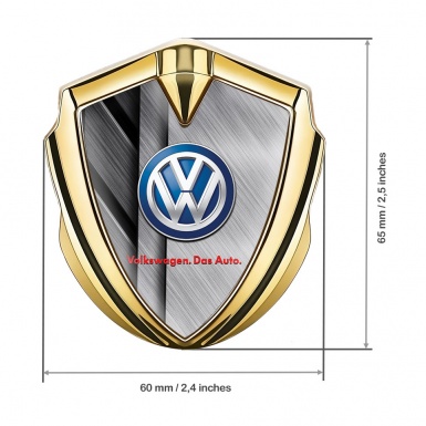 VW Emblem Ornament Gold Cut Metal Classic Color Logo Das Auto