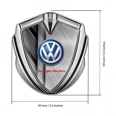 VW Emblem Ornament Silver Cut Metal Classic Color Logo Das Auto