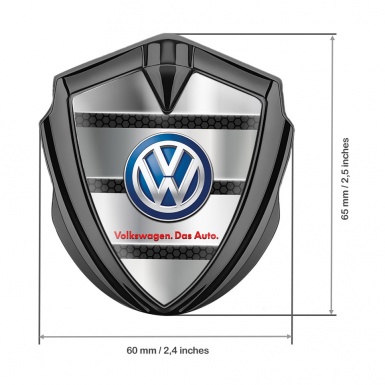 VW Bodyside Domed Emblem Graphite Hex Shutter Classic Color Logo