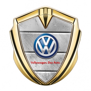 VW Bodyside Domed Emblem Gold Hex Shutter Classic Color Logo