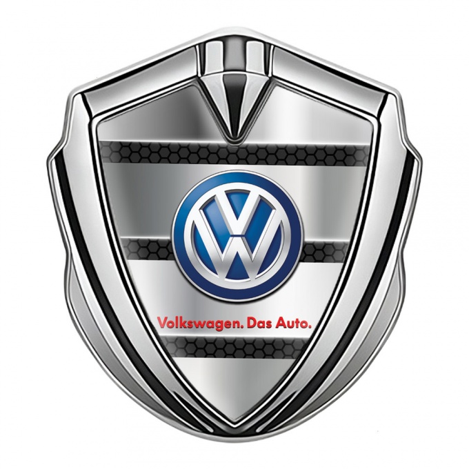 VW Bodyside Domed Emblem Silver Hex Shutter Classic Color Logo