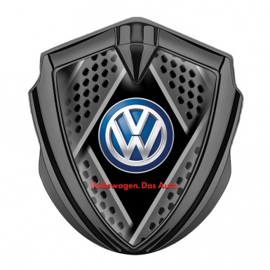 VW Emblem Car Badge Graphite Metal Motif Classic Color Logo Design