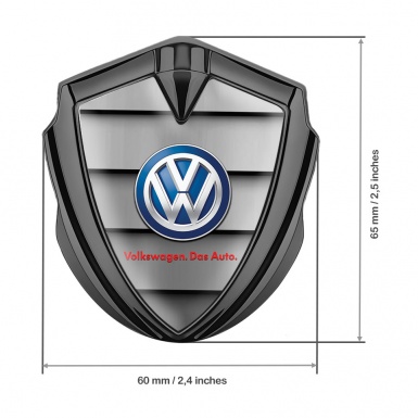 VW Metal Domed Emblem Graphite Front Grille Classic Color Logo Design