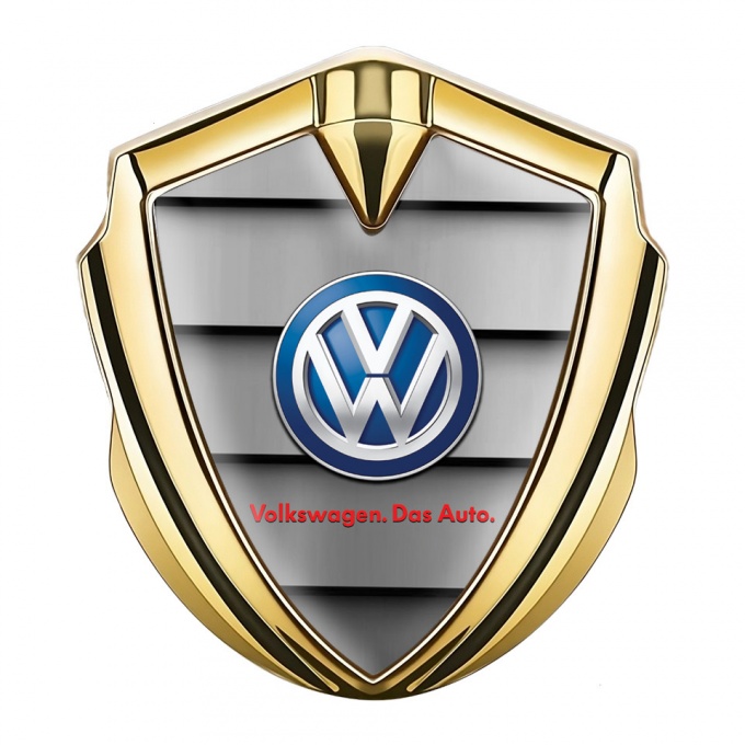 VW Metal Domed Emblem Gold Front Grille Classic Color Logo Design