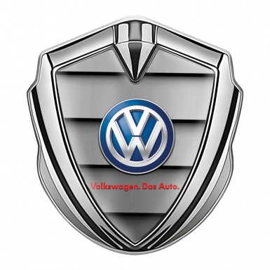 VW Metal Domed Emblem Silver Front Grille Classic Color Logo Design