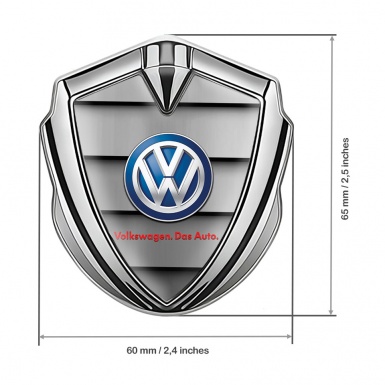 VW Metal Domed Emblem Silver Front Grille Classic Color Logo Design