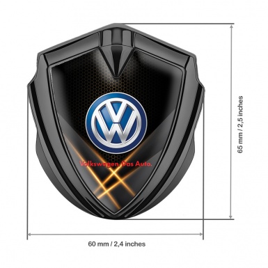 VW Badge Self Adhesive Graphite Orange Hex Classic Color Logo Design