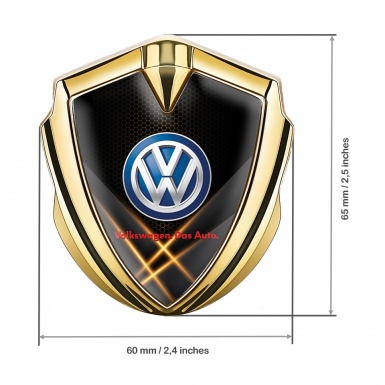 VW Badge Self Adhesive Gold Orange Hex Classic Color Logo Design