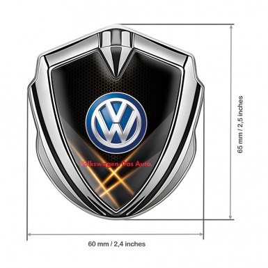 VW Badge Self Adhesive Silver Orange Hex Classic Color Logo Design