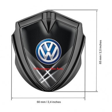 VW Emblem Fender Badge Graphite Grey Hex Classic Color Logo Design