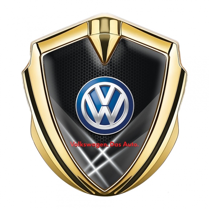 VW Emblem Fender Badge Gold Grey Hex Classic Color Logo Design