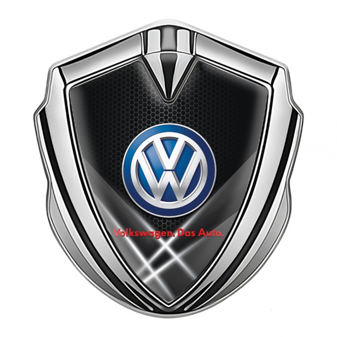 VW Emblem Fender Badge Silver Grey Hex Classic Color Logo Design