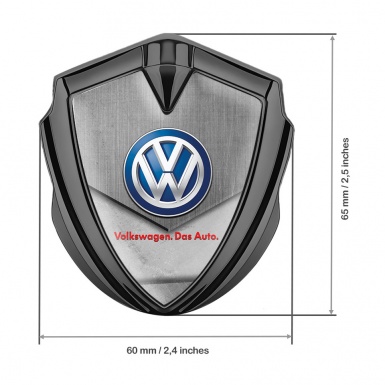 VW Emblem Trunk Badge Graphite Stone Plate Classic Color Logo Design