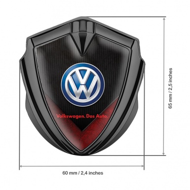 VW Emblem Self Adhesive Graphite Red Stone Classic Color Logo Design