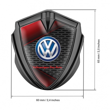 VW Metal Emblem Badge Graphite Crimson Elements Classic Blue Color
