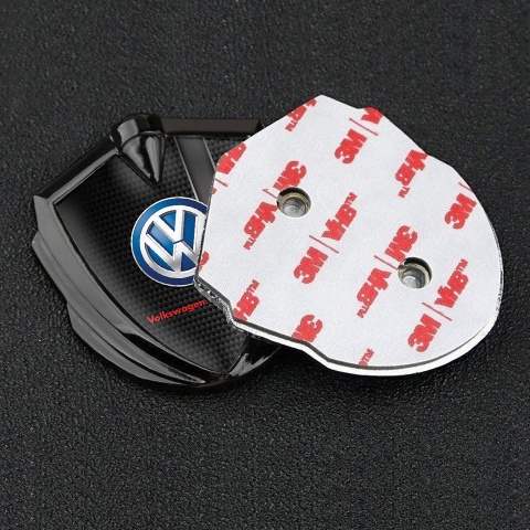 VW Metal Emblem Badge Graphite Black Carbon Grey Sport Stripe