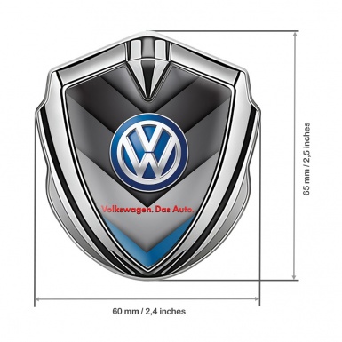 VW Bodyside Domed Emblem Silver Blue Element Classic Logo