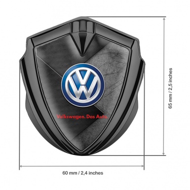 VW Emblem Ornament Graphite Scratched Surface Blue Logo Design