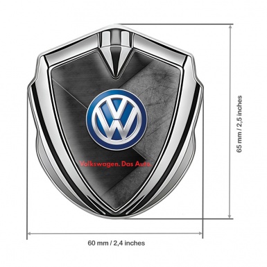 VW Emblem Ornament Silver Scratched Surface Blue Logo Design
