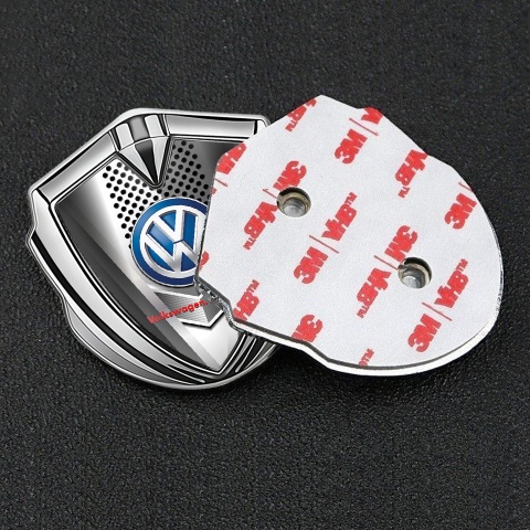 VW Emblem Metal Badge Silver Steel Grille Blue Logo Das Auto