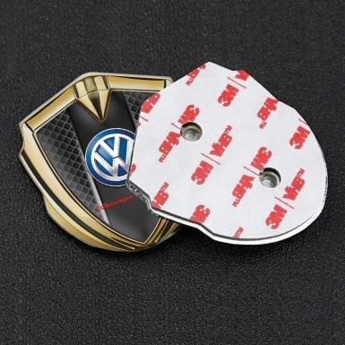 VW Bodyside Emblem Self Adhesive Gold Black Squares Classic Logo