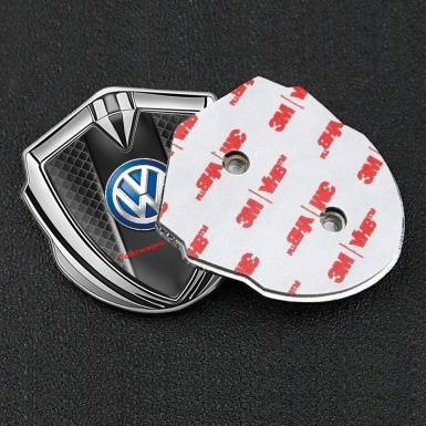 VW Bodyside Emblem Self Adhesive Silver Black Squares Classic Logo