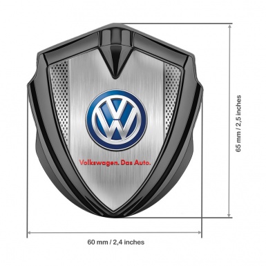 VW Fender Emblem Badge Graphite Perforated Frames Blue Logo Design