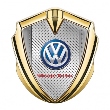 VW Emblem Trunk Badge Gold Light Treadplate Blue Classic Logo