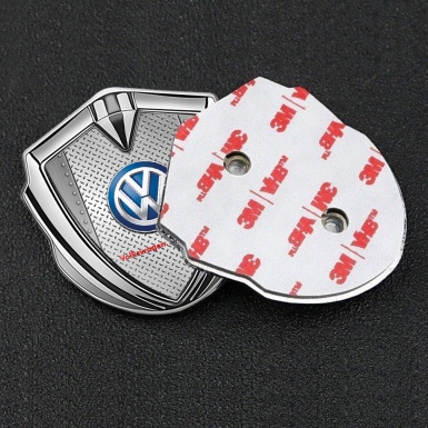 VW Emblem Trunk Badge Silver Light Treadplate Blue Classic Logo
