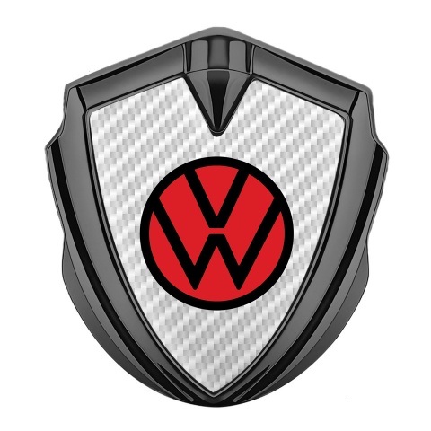 VW Emblem Ornament Graphite White Carbon Base Red Logo Design