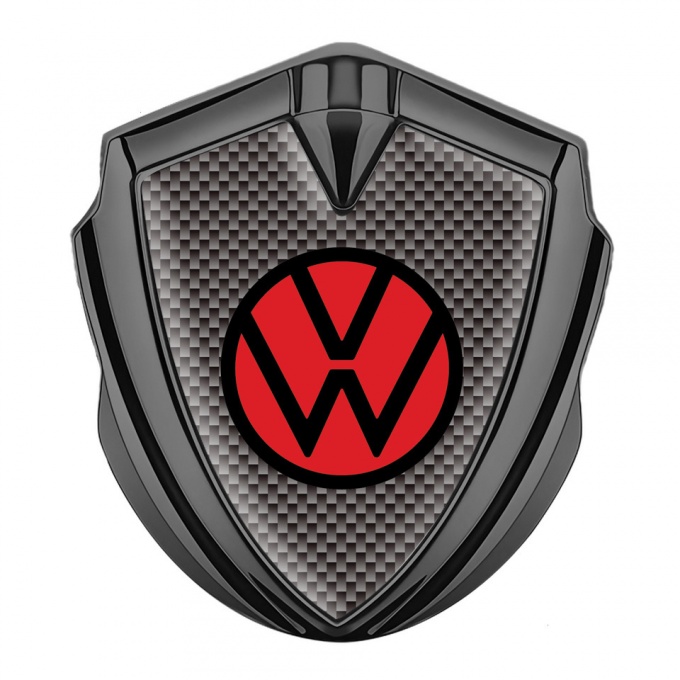 VW Bodyside Domed Emblem Graphite Brown Carbon Red Logo Edition