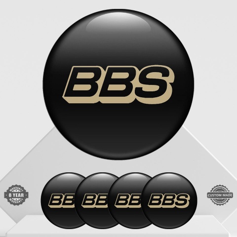 BBS Emblems for Wheel Center Caps Black and RAL1001 Logo