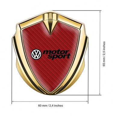 VW Fender Emblem Badge Gold Red Carbon Motorsport Logo Design