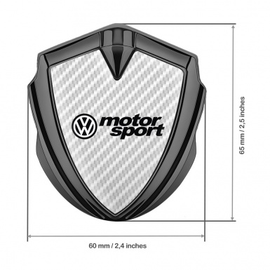 VW Emblem Trunk Badge Graphite White Carbon Motorsport Logo Design