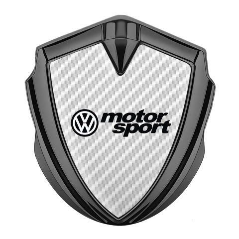 VW Emblem Trunk Badge Graphite White Carbon Motorsport Logo Design