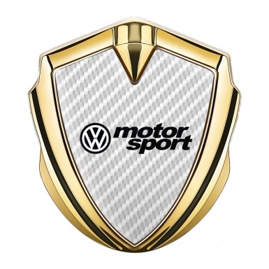 VW Emblem Trunk Badge Gold White Carbon Motorsport Logo Design
