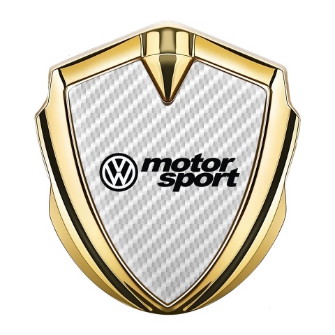 VW Emblem Trunk Badge Gold White Carbon Motorsport Logo Design