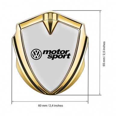 VW Emblem Self Adhesive Gold Grey Fill Motorsport Logo Design