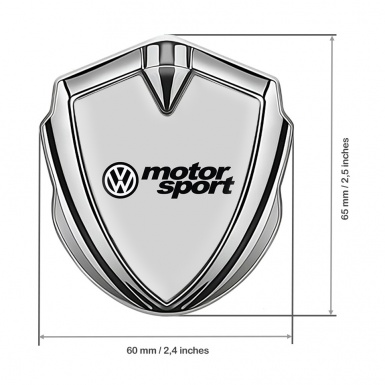 VW Emblem Self Adhesive Silver Grey Fill Motorsport Logo Design