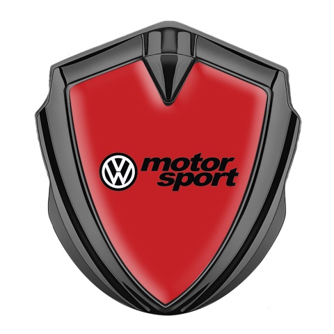 VW Emblem Ornament Graphite Red Background Motorsport Logo Design