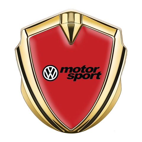 VW Emblem Ornament Gold Red Background Motorsport Logo Design