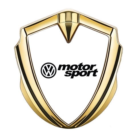 VW Bodyside Domed Emblem Gold White Base Motorsport Logo Design