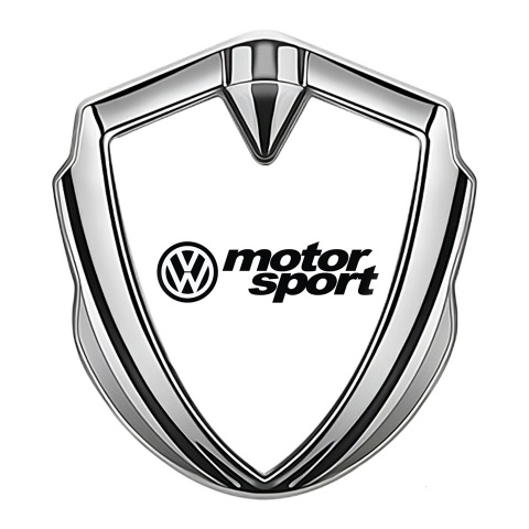 VW Bodyside Domed Emblem Silver White Base Motorsport Logo Design