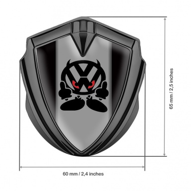 VW 3d Emblem Badge Graphite Black Background Evil Logo Edition