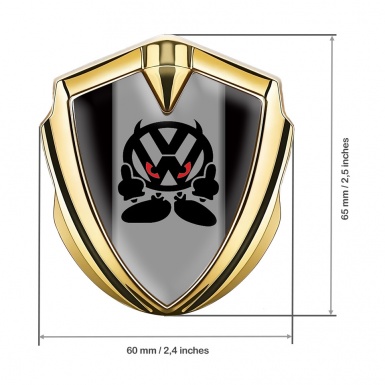 VW 3d Emblem Badge Gold Black Background Evil Logo Edition