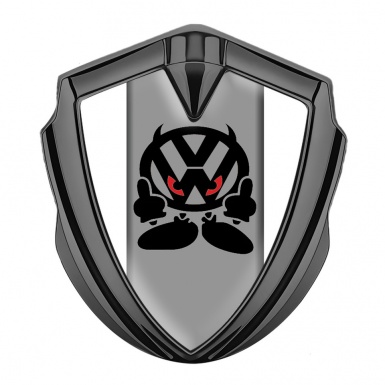 VW Bodyside Emblem Self Adhesive Graphite White Base Evil Logo Edition